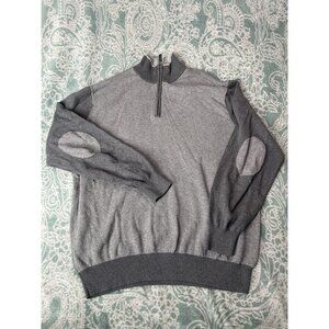 Joseph By Jos A Bank‎ Mens Sweater Size XL Cashmere Blend Gray Quarter Zip